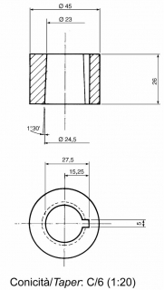 VOLANT KUŽEĽ C/6 (1:20) A360 B105mm S MADLOM