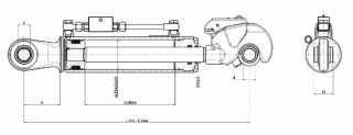 TIAHLO HYDRAULICKÉ CAT 2a A95 d25,4  H51 Lmin604 Lmax884 