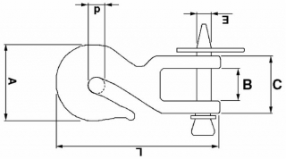 HÁK KOMPLET A90 B40 C69 d19 E19 L190mm