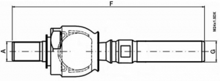 ČAP GUĽOVÝ A18x1,5 B19,92 C22,5 D55,3 E42,5 F330 G18x1,5SX H45mm